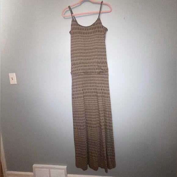 Toad&Co Beige Patterned Maxi Dress Organic Cotton Tencel with Pockets, Sz M - Picture 5 of 15